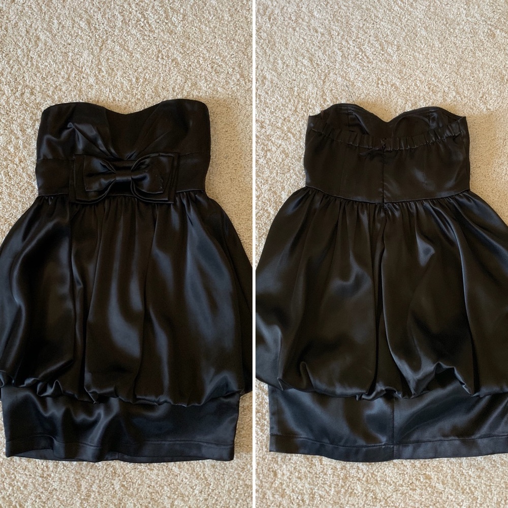 Black Satin Homecoming Dress